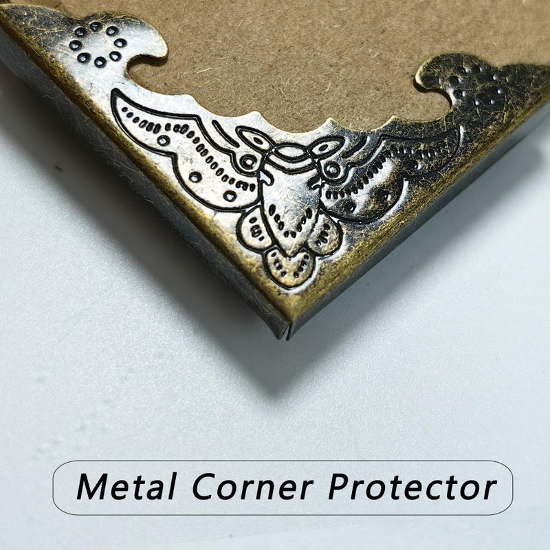Hdtyyln 30Pcs Metal Corner Protector, 40mm Corner Protectors, Cabinet Corner Protectors, Decorative Vintage Album Corner Protector, Corner Edge Cover for Book Menu Furniture Table Edge - Image 5